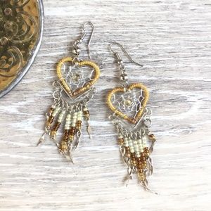 Boho Beaded Dreamcatcher Earrings